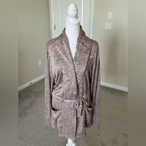 NWOT Reebok Womans Wrap Cardigan Size 2X Taupe with Pink Undertones